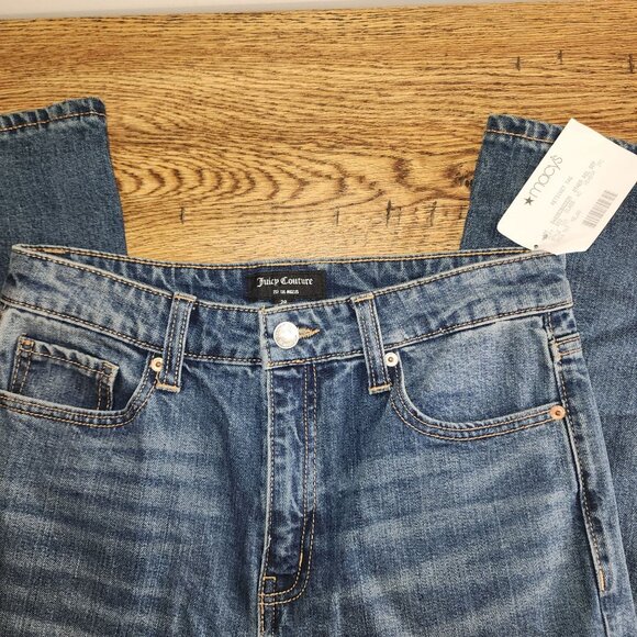 NWT Juicy Couture Womans Button Fly Medium Wash Relaxed Fit - Picture 5 of 8
